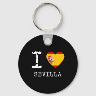 Ik hou van Sevilla Spanje Vlag Sleutelhanger