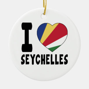 Ik hou van Seychellen Keramisch Ornament