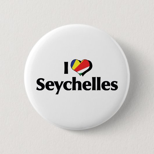 Ik hou van Seychellen Vlag Ronde Button 5,7 Cm (Voorkant)