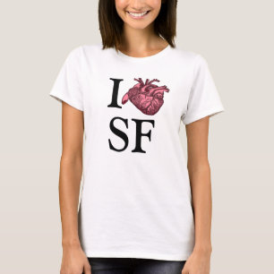 Ik hou van SF-shirt met anatomisch correct hart T-shirt