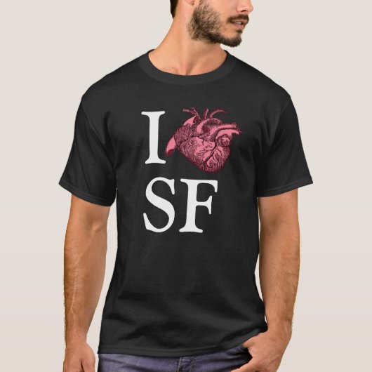 Ik hou van SF-shirt met anatomisch correct hart T-shirt (Voorkant)