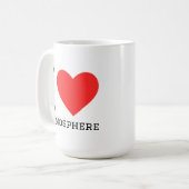 Ik hou van sfeer vierkante sticker koffiemok (Voorkant links)