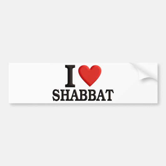 Ik hou van Shabbat Bumpersticker (Voorkant)