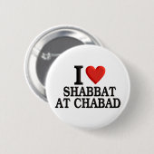 Ik hou van Shabbat in Chabad Ronde Button 5,7 Cm (Voorkant /achterkant)