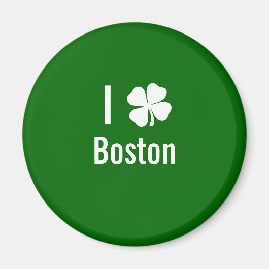 Ik hou van (shamrock) Boston St Patricks Day Magneet (Voorkant)