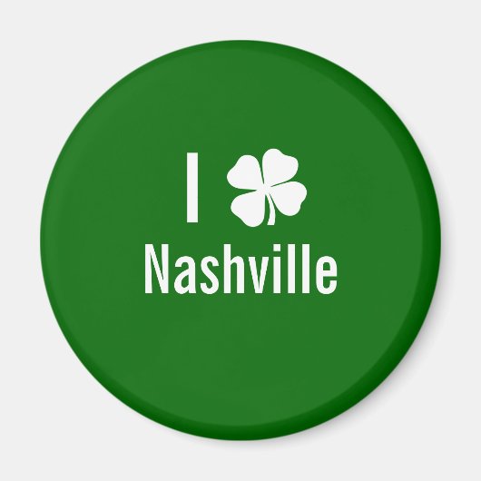 Ik hou van (shamrock) Nashville St Patricks Day Magneet (Voorkant)