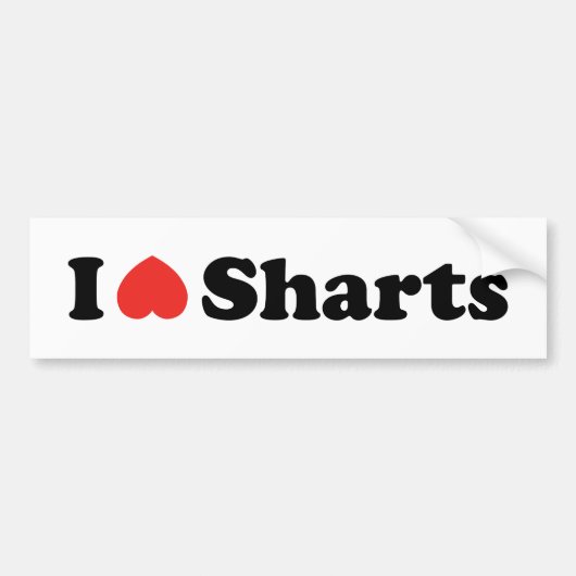 Ik hou van Sharts Bumpersticker (Voorkant)