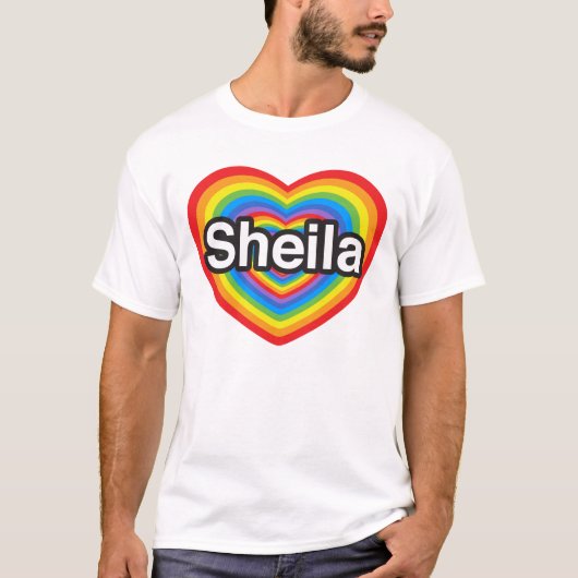 Ik hou van Sheila. Ik hou van je Sheila. Hart T-shirt (Voorkant)