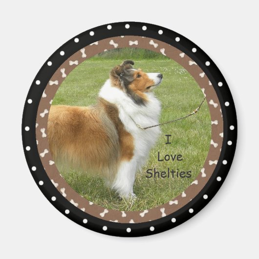 Ik hou van Sheltie Dogs Magneet (Voorkant)