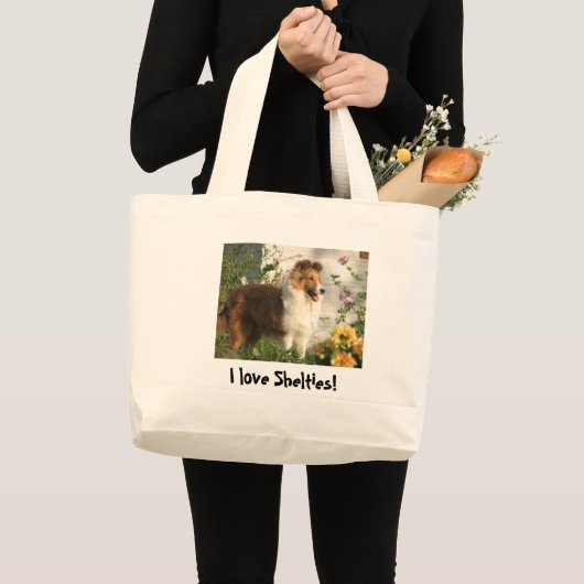 Ik hou van Shelties canvas tas (Voorkant (product))