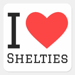 Ik hou van shelties vierkante sticker