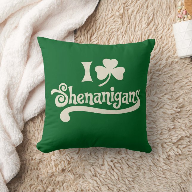 Ik hou van Shenanigans Clover Shamrock St Patrick' Kussen (Deken)