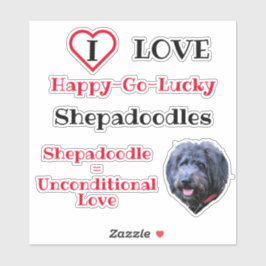Ik hou van Shepadoodles Doodle Dog Sticker