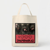 Ik hou van Shepadoodles Tote Bag (Voorkant)
