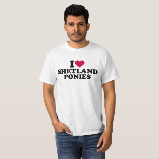 Ik hou van shetland pony's t-shirt (Voorkant volledig)