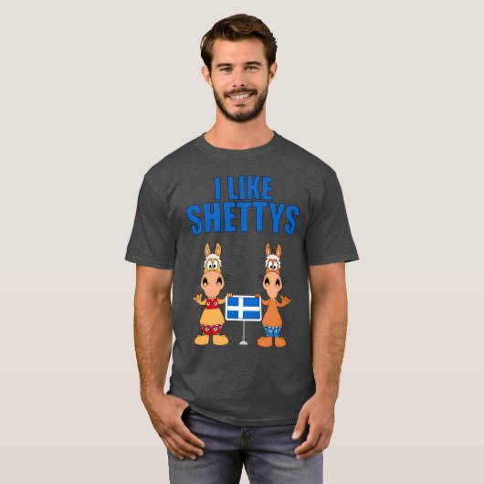 Ik hou van Shettys paarden Pferde Reiten Pferd paa T-shirt (Voorkant volledig)
