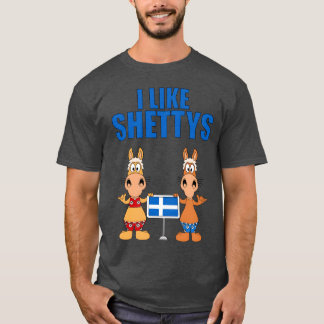 Ik hou van Shettys paarden Pferde Reiten Pferd paa T-shirt