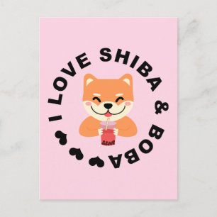 IK HOU VAN SHIBA & BOBA - Schattige Shiba Inu en B Briefkaart