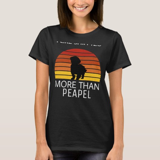 Ik hou van Shih Tzu dan van Peapel T-shirt (Voorkant)