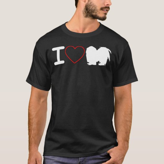 Ik hou van Shih Tzu Hond Ik hou van hart T-shirt (Voorkant)