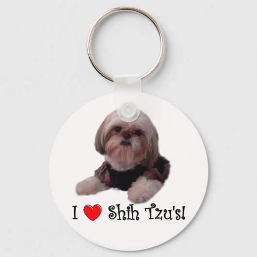 Ik hou van Shih Tzu Sleutelhanger (Voorkant)
