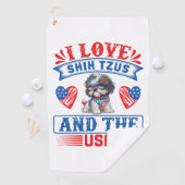 Ik hou van Shih Tzus en de VS Golfhanddoek (Insitu)