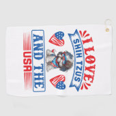 Ik hou van Shih Tzus en de VS Golfhanddoek (Horizontaal)