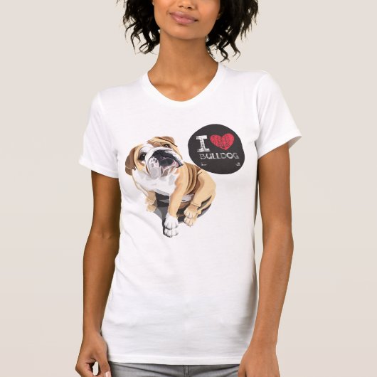 Ik hou van shirt van bulldog (Voorkant)