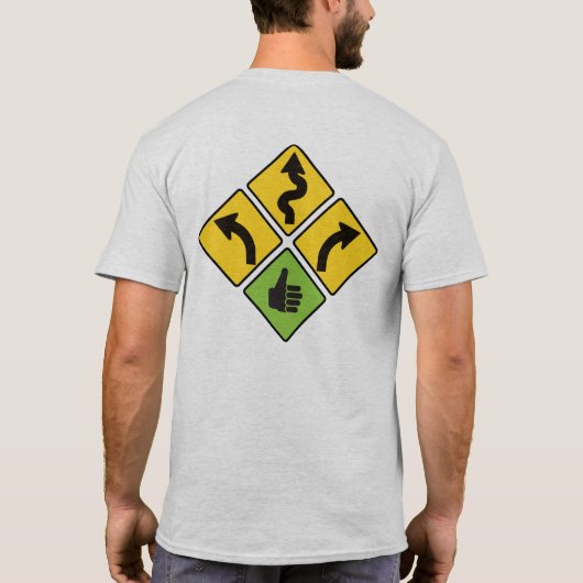 Ik hou van shirt voor motorfietsen met bochten (Achterkant)