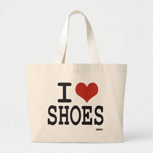 Ik hou van Shoes Grote Tote Bag (Voorkant)