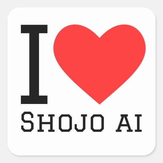 Ik hou van shojo ai vierkante sticker (Voorkant)