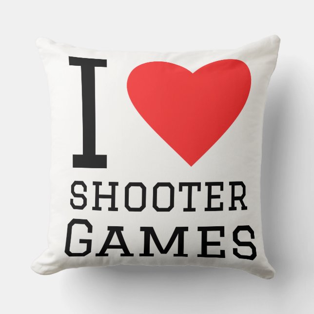 Ik hou van shooter games  kussen (Voorkant)