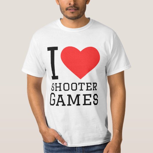 Ik hou van shooter games t-shirt (Voorkant)