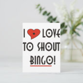 Ik hou van Shout BINGO Briefkaart (Staand voorkant)