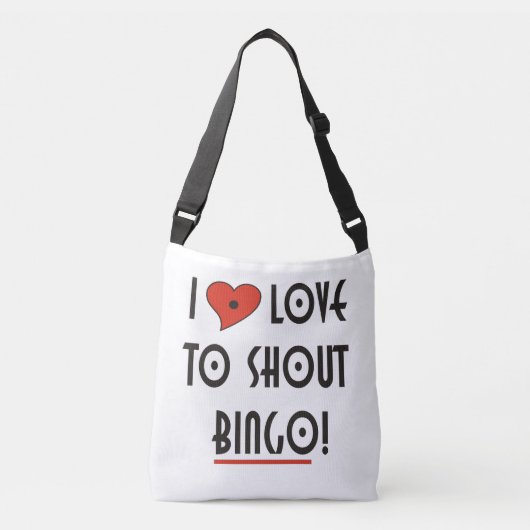 Ik hou van Shout Bingo Crossbody Tas (Voorkant)