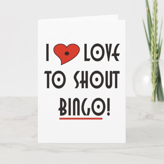Ik hou van Shout Bingo Kaart (Voorkant)