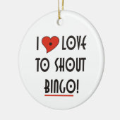 Ik hou van Shout Bingo Keramisch Ornament (Links)