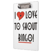 Ik hou van Shout Bingo Klembord (Links)
