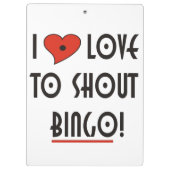 Ik hou van Shout Bingo Klembord (Achterkant)