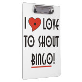 Ik hou van Shout Bingo Klembord (Rechts)