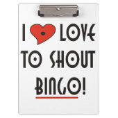 Ik hou van Shout Bingo Klembord (Voorkant)