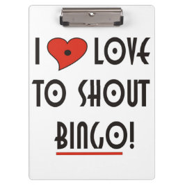 Ik hou van Shout Bingo Klembord