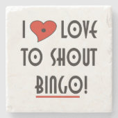 Ik hou van Shout Bingo Stenen Onderzetter (Voorkant)