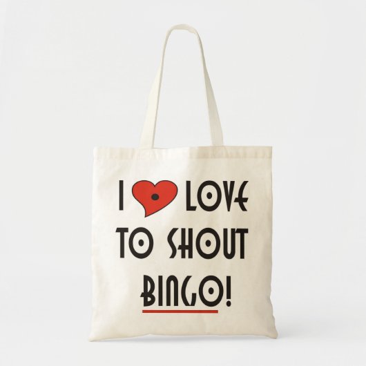 Ik hou van Shout Bingo Tote Bag (Voorkant)