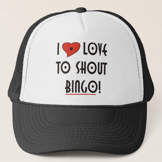 Ik hou van Shout Bingo Trucker Pet (Voorkant)