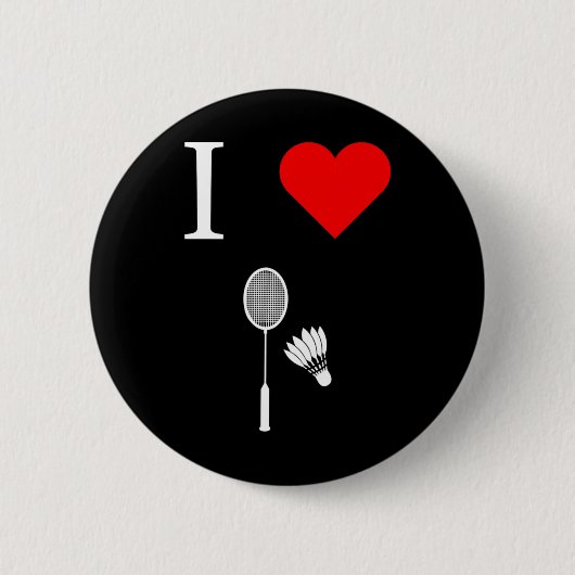 Ik hou van shuttle badminton ronde button 5,7 cm (Voorkant)