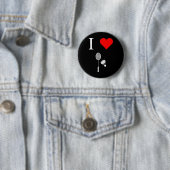 Ik hou van shuttle badminton ronde button 5,7 cm (In situ)