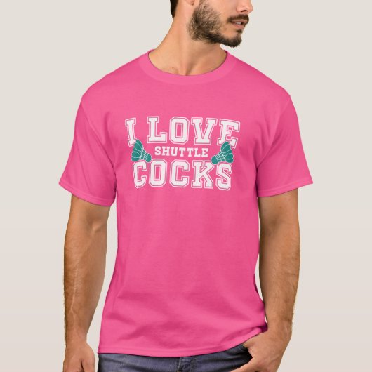 Ik hou van Shuttlecocks Badminton Player T-shirt (Voorkant)