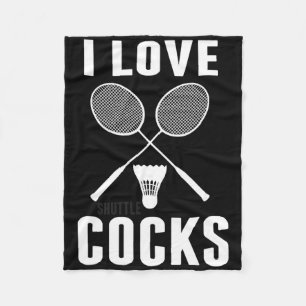 Ik hou van shuttles Funny Badminton Dad Fleece Deken