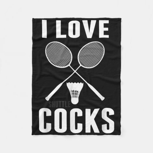 Ik hou van shuttles Grappige badminton vader Fleece Deken (Voorkant)